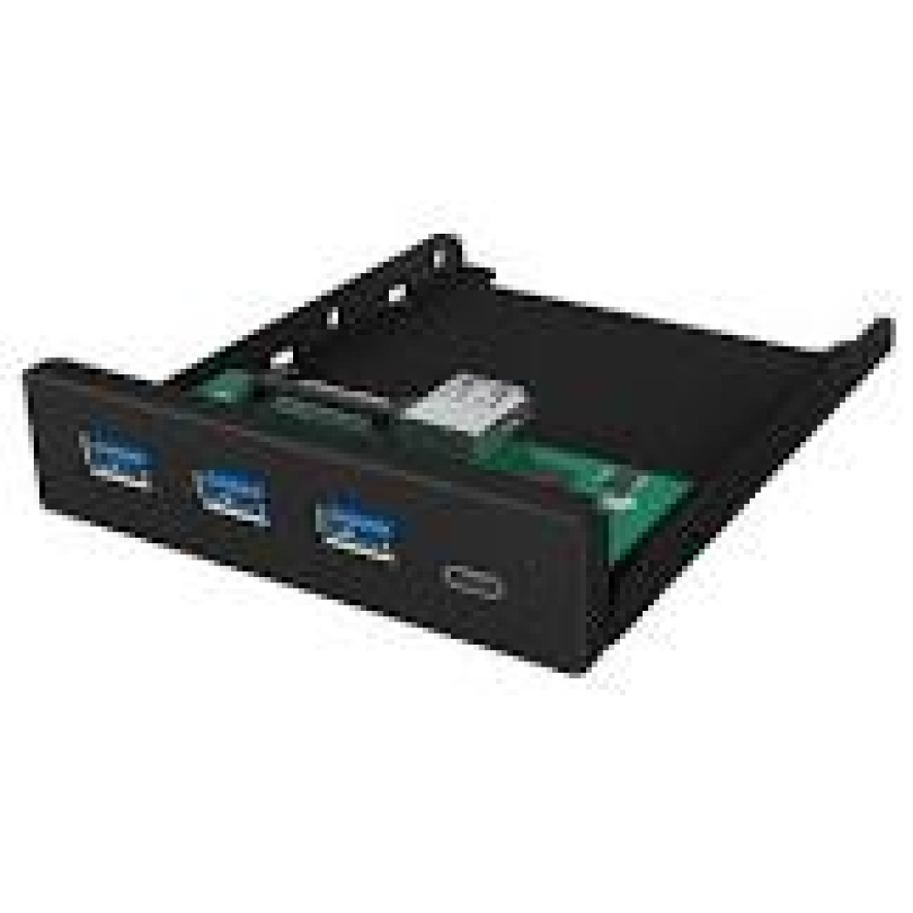 ICY BOX Table Hub 2x USB 3.0 Type-A with Audio in-/output Cardreader 1x Type-C and Schuko Socket CEE 7/3 diameter 80mm Black