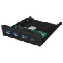 ICY BOX Table Hub 2x USB 3.0 Type-A with Audio in-/output Cardreader 1x Type-C and Schuko Socket CEE 7/3 diameter 80mm Black