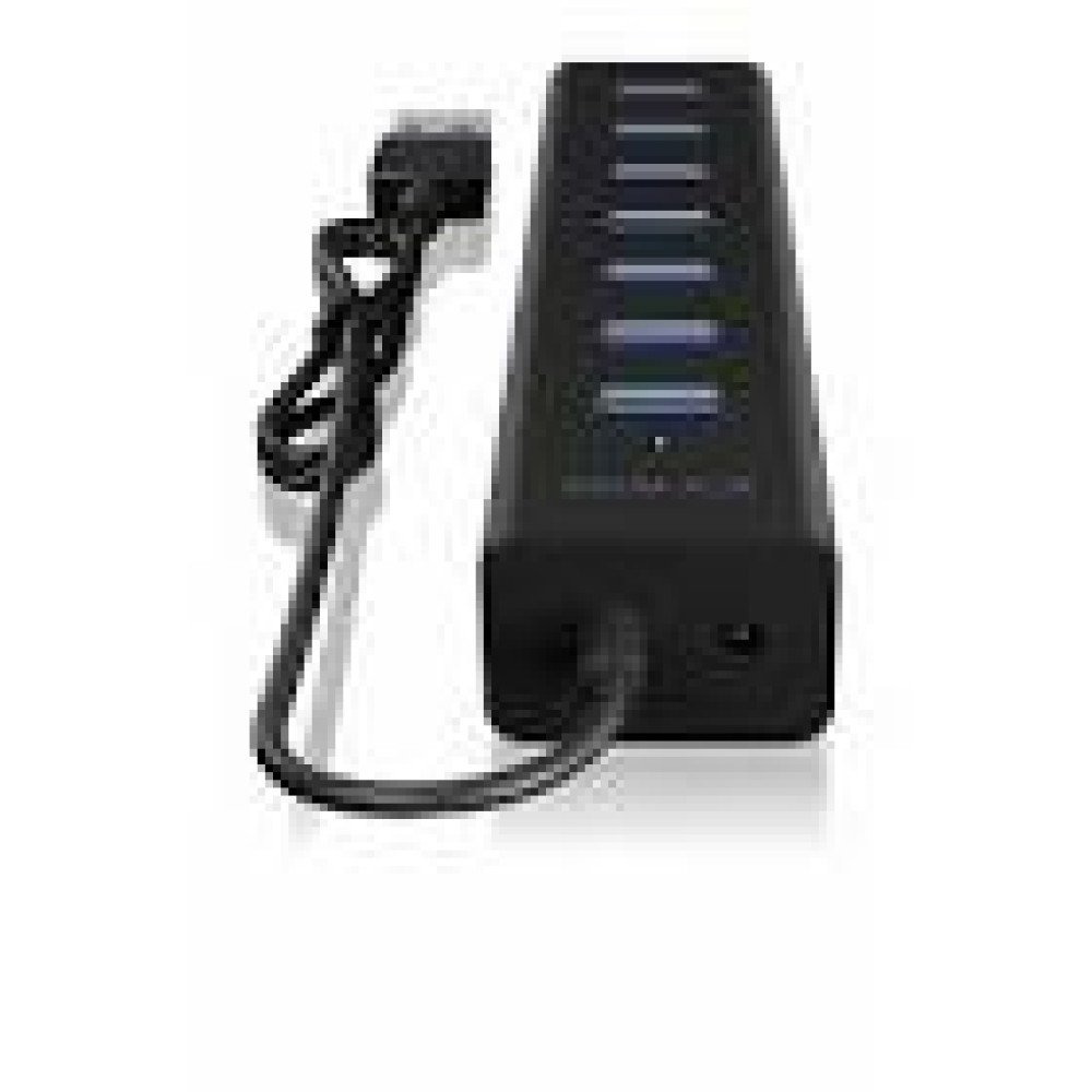 ICY BOX IB-HUB1700-U3 7-port hub with USB Type-A interface and power supply