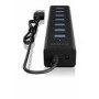 ICY BOX IB-HUB1700-U3 7-port hub with USB Type-A interface and power supply