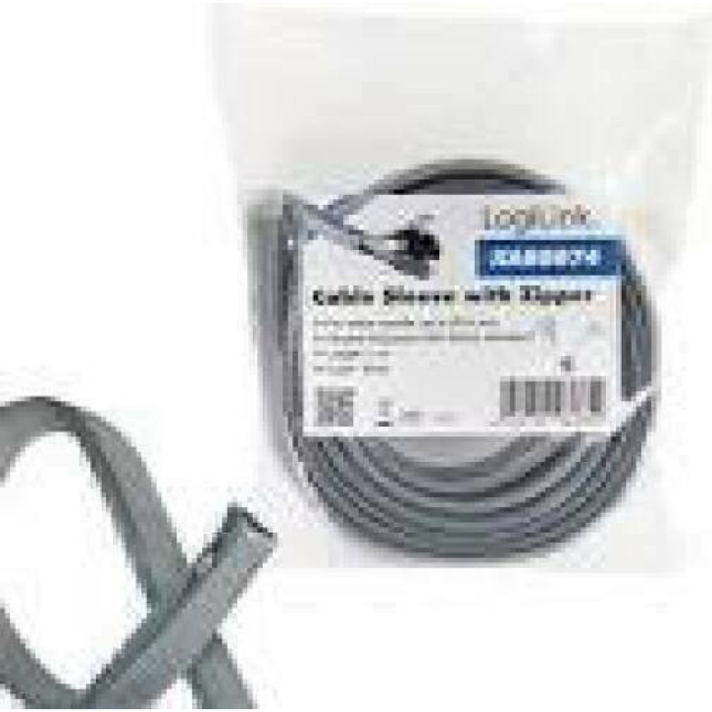 LOGILINK KAB0074 Cable sleeve with zipper Polyester Ø 50 mm grey 2m