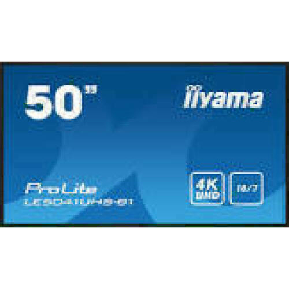 IIYAMA LE5041UHS-B1 50inch 3840x2160 4K UHD VA panel 2percent Haze Landscape mode Speakers 2x 10W VGA 3x HDMI 350cd/m