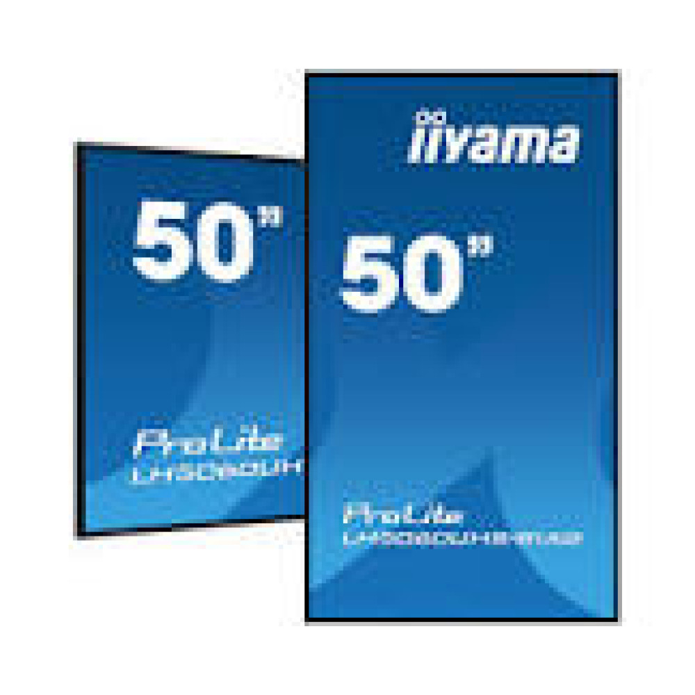 IIYAMA LH5060UHS-B1AG 50inch 3840x2160 UHD IPS panel Haze 25perc 500cd/m2 Landscape and Portrait Speakers 2x 10W 3x HDMI USB 2.0