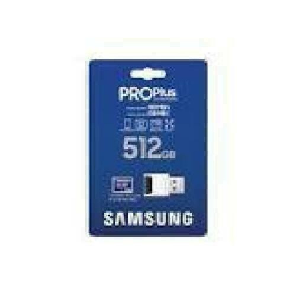 SAMSUNG PRO Plus microSD 512GB Up to 180MB/s Read and 130MB/s Write speed with Class 10 4K UHD incl. Card reader 2023