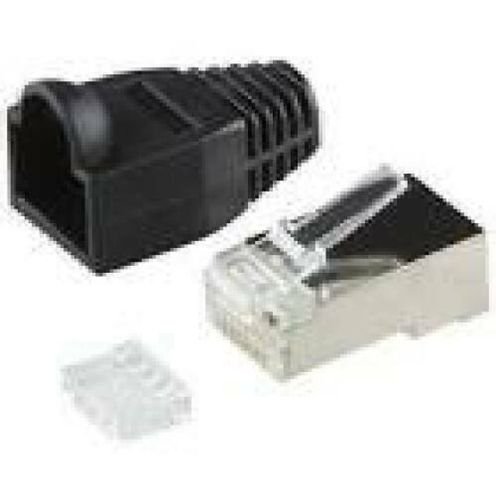 LOGILINK MP0022 - Plug Connector Cat.6 RJ45 100pcs. set. shielded. black