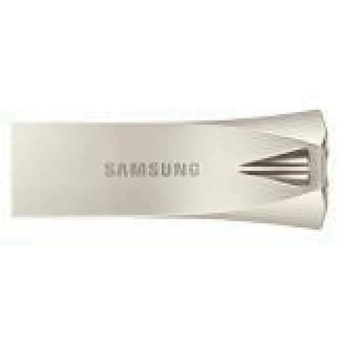 SAMSUNG BAR Plus USB Type-A 128GB 400 MB/s read 110 MB/s write resistant USB 3.1 Champagne Silver with key ring