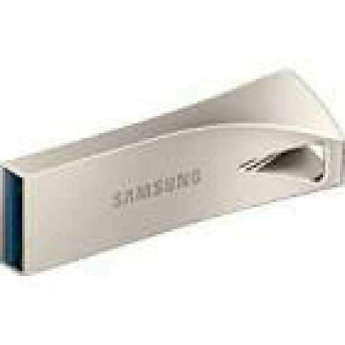 SAMSUNG BAR Plus USB Type-A 128GB 400 MB/s read 110 MB/s write resistant USB 3.1 Champagne Silver with key ring