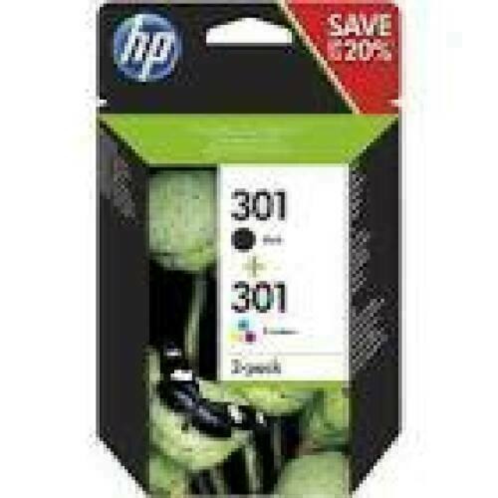 HP 301 original Ink cartridge N9J72AE Combo 2-Pack Standard Capacity Black and Colour cartridge