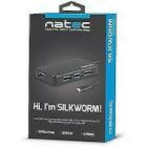 NATEC NHU-1343 Hub USB 3.0 Moth 4-ports Black USB-C