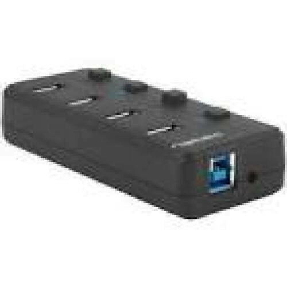 NATEC NHU-1557 Hub USB 3.0 Mantis2 4-ports on/off with AC Adapter Black