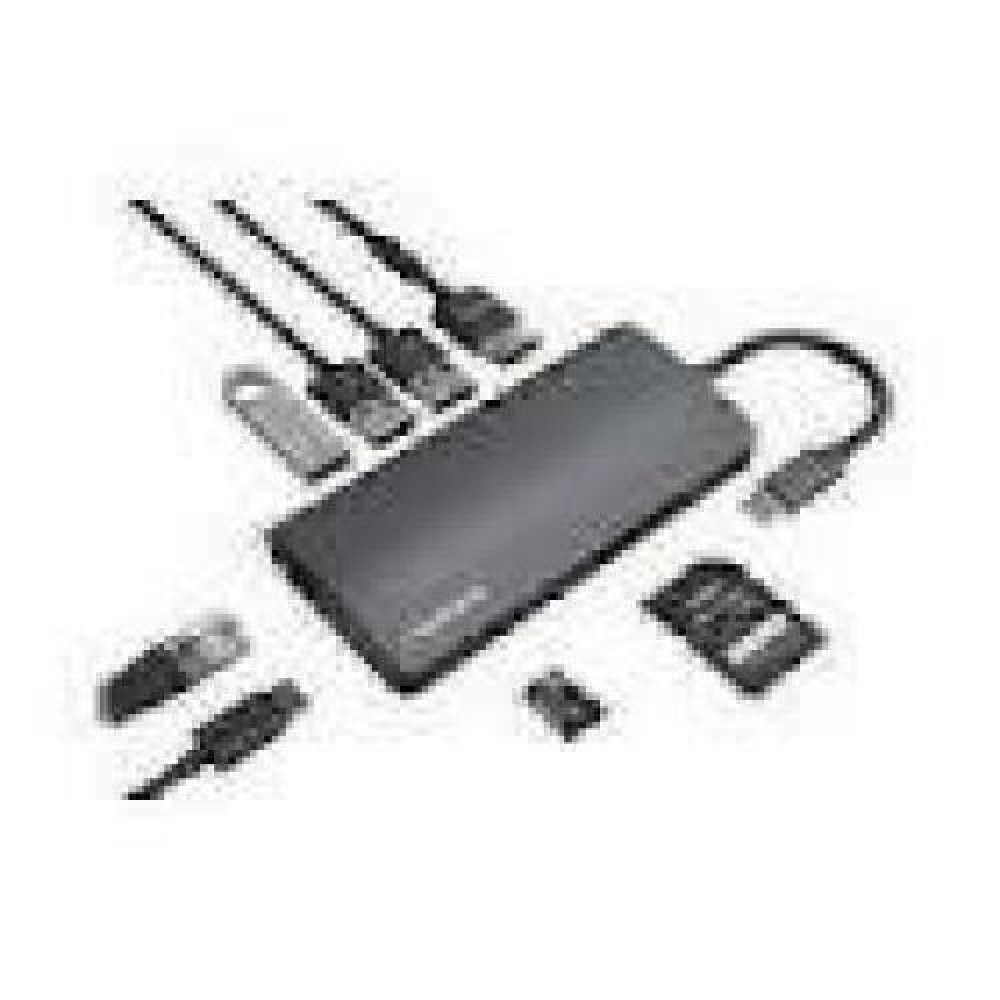 NATEC multiport Fowler Plus USB-C->HUB USB 3.0 3x HDMI 4K USB-C PD RJ45 SD Micro SD