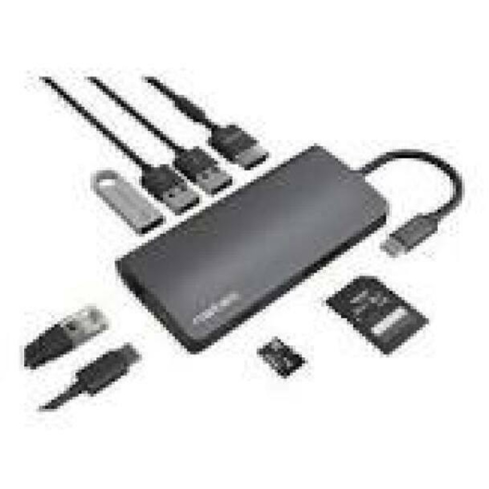 NATEC Multiport Fowler Go USB-C -> Hub USB 3.0 x2 HDMI 4K USB-C PD RJ45