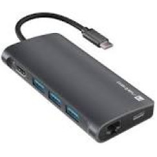 NATEC Multiport dock Fowler 2 V2 8in1 USB 3.0 hub HDMI 4K USB-C RJ45 SD micro SD