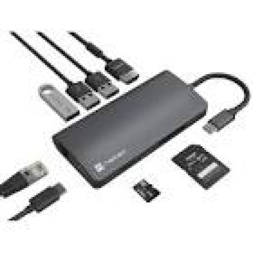 NATEC Multiport dock Fowler 2 V2 8in1 USB 3.0 hub HDMI 4K USB-C RJ45 SD micro SD