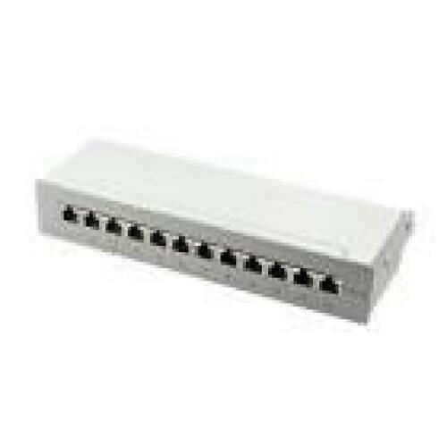 LOGILINK NP0019 - Patch Panel Desktop Cat.6A STP 12 ports grey