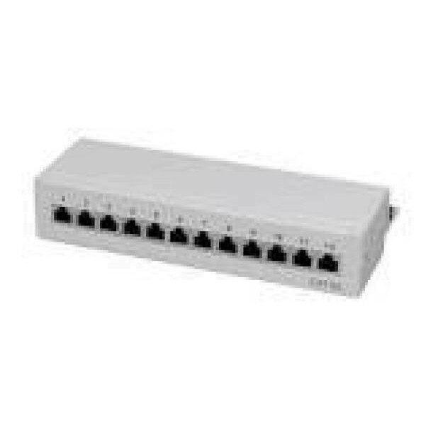 LOGILINK NP0019 - Patch Panel Desktop Cat.6A STP 12 ports grey