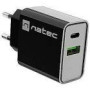 NATEC USB Charger Ribera USB-A+USB-C Power Delivery 20W black