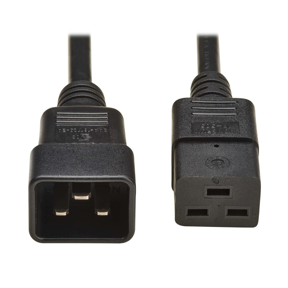 EATON TRIPPLITE Power extension cable IEC 60320 C19 to IEC 60320 C20 AC 250V 16 A 2m Black Europe