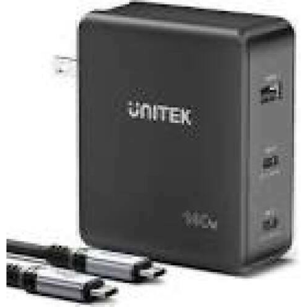 UNITEK CHARGER P1115A GaN 2x USB-C 1x USB-A PD 140W BLACK