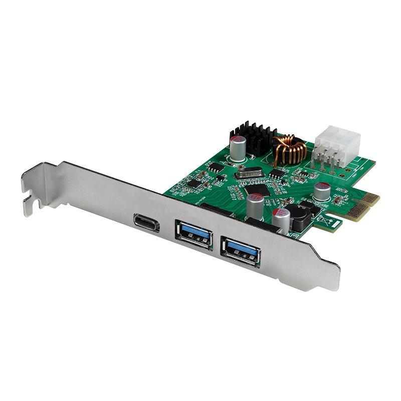 LOGILINK PC0090 PCI Express Card USB 3.2 Gen1x1 1x USB-C PD 3.0 and 2x USB 3.0