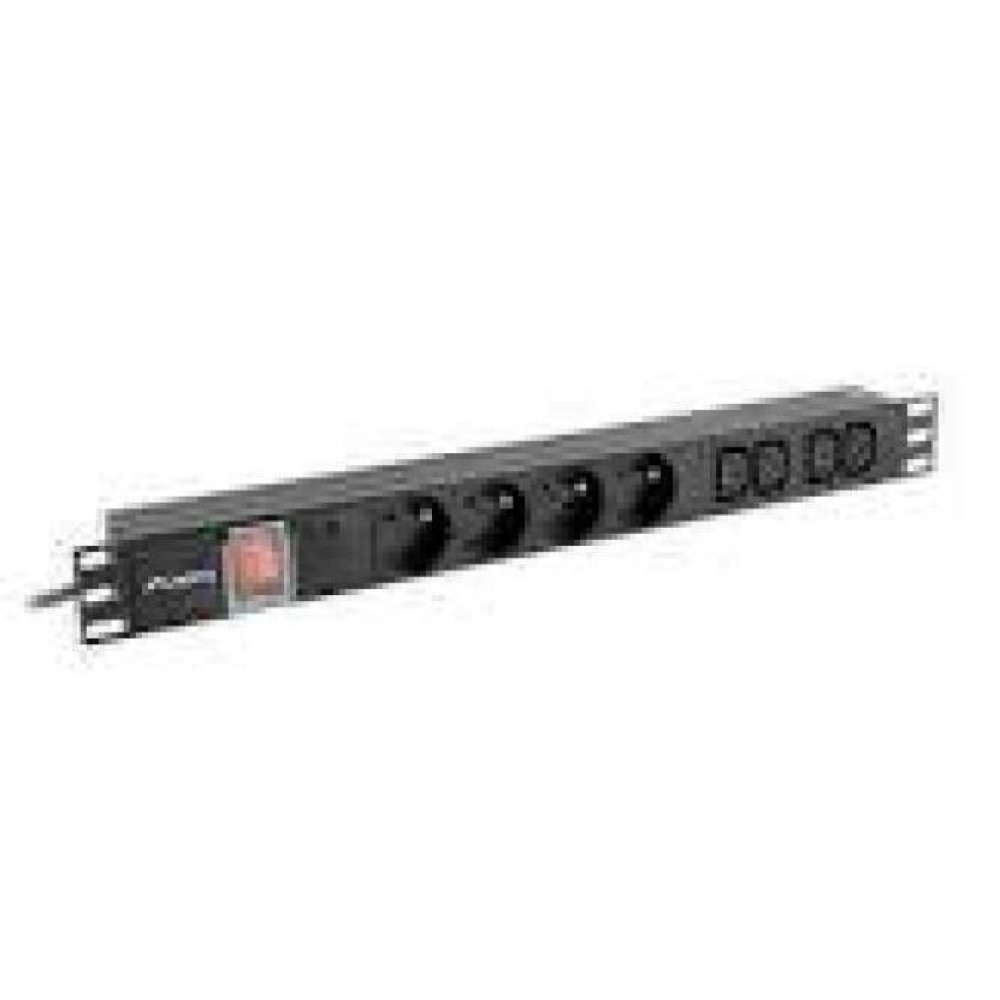 LANBERG PDU-04E04I-0200-IEC-BK PDU 1U 10A 8 sockets 4xE-4xIEC 2m Black