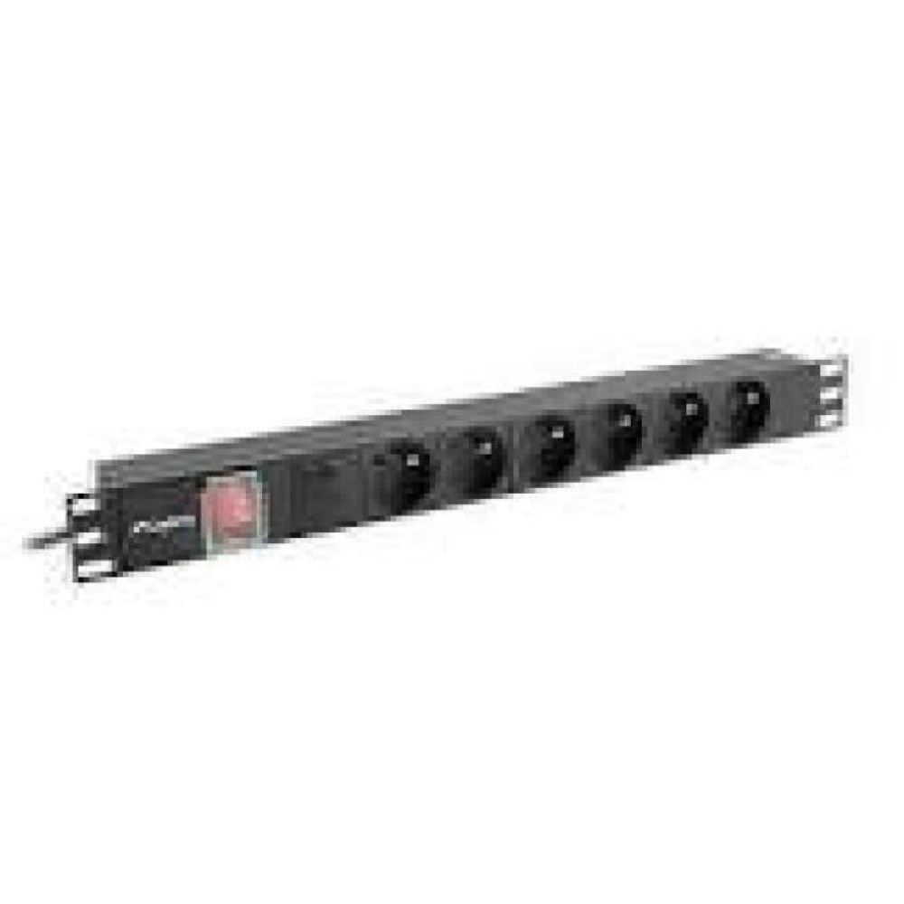 LANBERG rack PDU 19inch 1U 16A 6x French 2m black