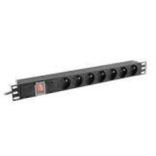 LANBERG PDU-07E-0200-IEC-BK PDU 1U 10A 7 sockets French 2m Black