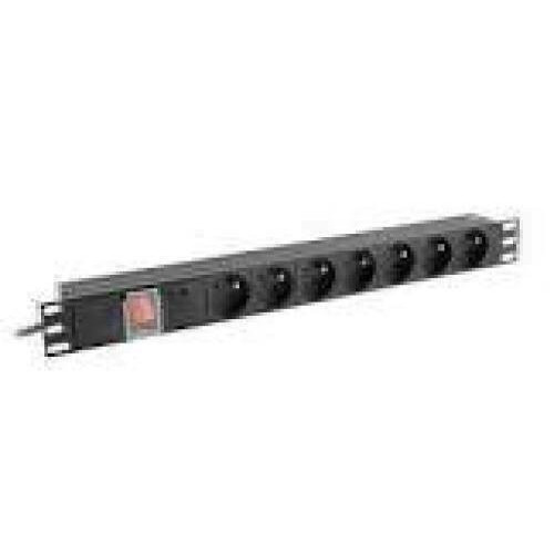 LANBERG PDU-07E-0200-IEC-BK PDU 1U 10A 7 sockets French 2m Black