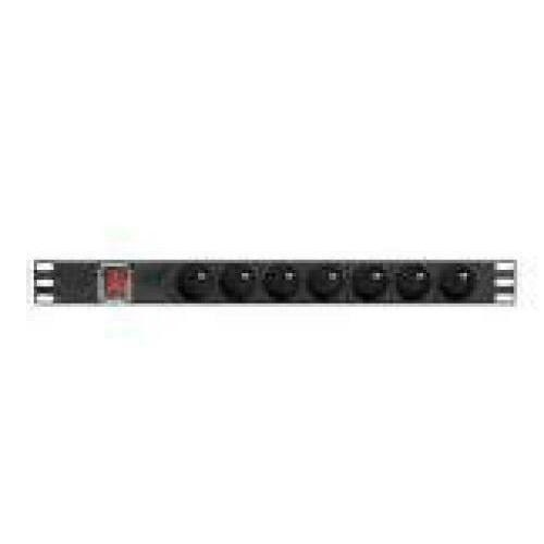 LANBERG PDU-07E-0200-IEC-BK PDU 1U 10A 7 sockets French 2m Black