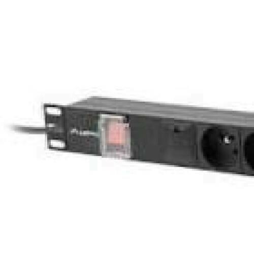 LANBERG PDU 19inch 1U 16A 8x French socket 2m black