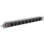 LANBERG PDU-09E-0300-BK PDU 1U 16A 9 sockets uni-schuko 3m Black
