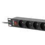 LANBERG PDU-09E-0300-BK PDU 1U 16A 9 sockets uni-schuko 3m Black