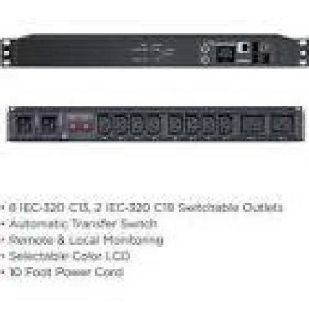 CYBERPOWER PDU44005 Switched PDU ATS 230V/16A 1U 8xIEC C13 2x IEC C19 Outlets