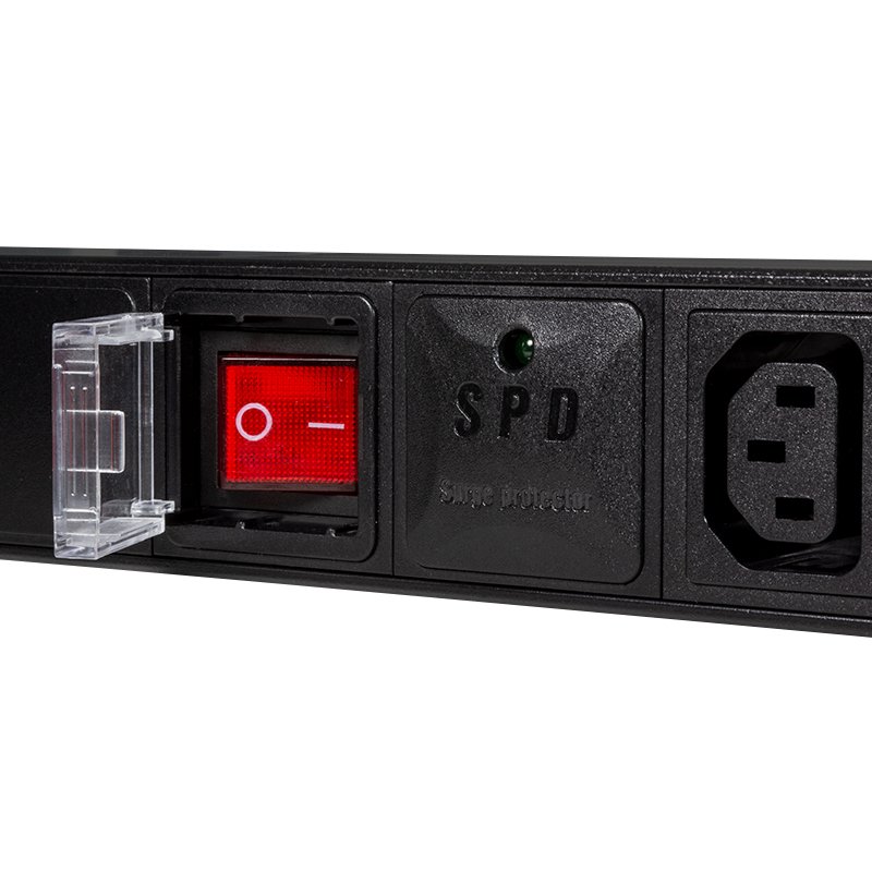 LOGILINK PDU8A02 19inch PDU 8-way C13 with surge protection and switch