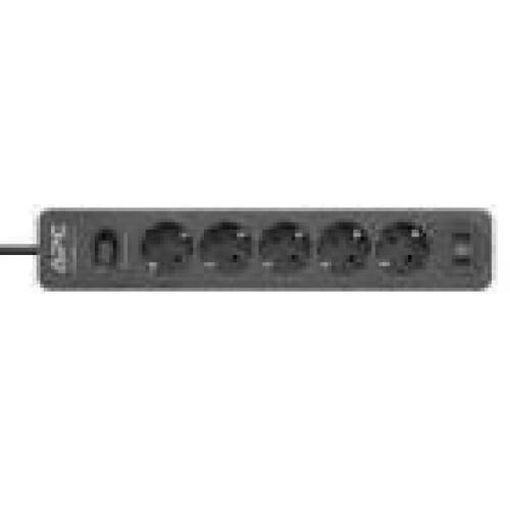 APC Essential SurgeArrest 5 Outlet 2 USB Ports Black 230V