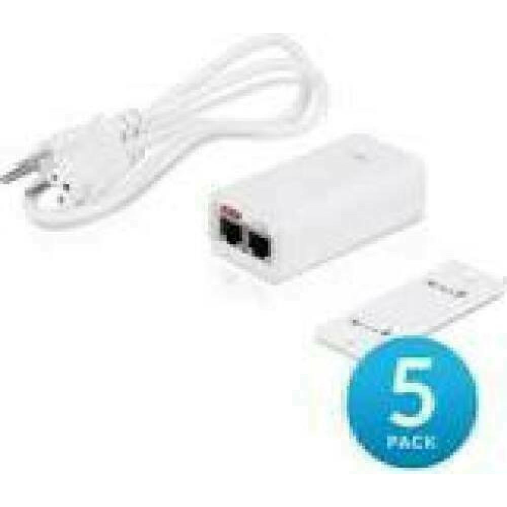 UBIQUITI POE-24-12W-5P Passive PoE Adapter EU/ 24V 0.5A/ groud/ESD protection/ 5 PACK