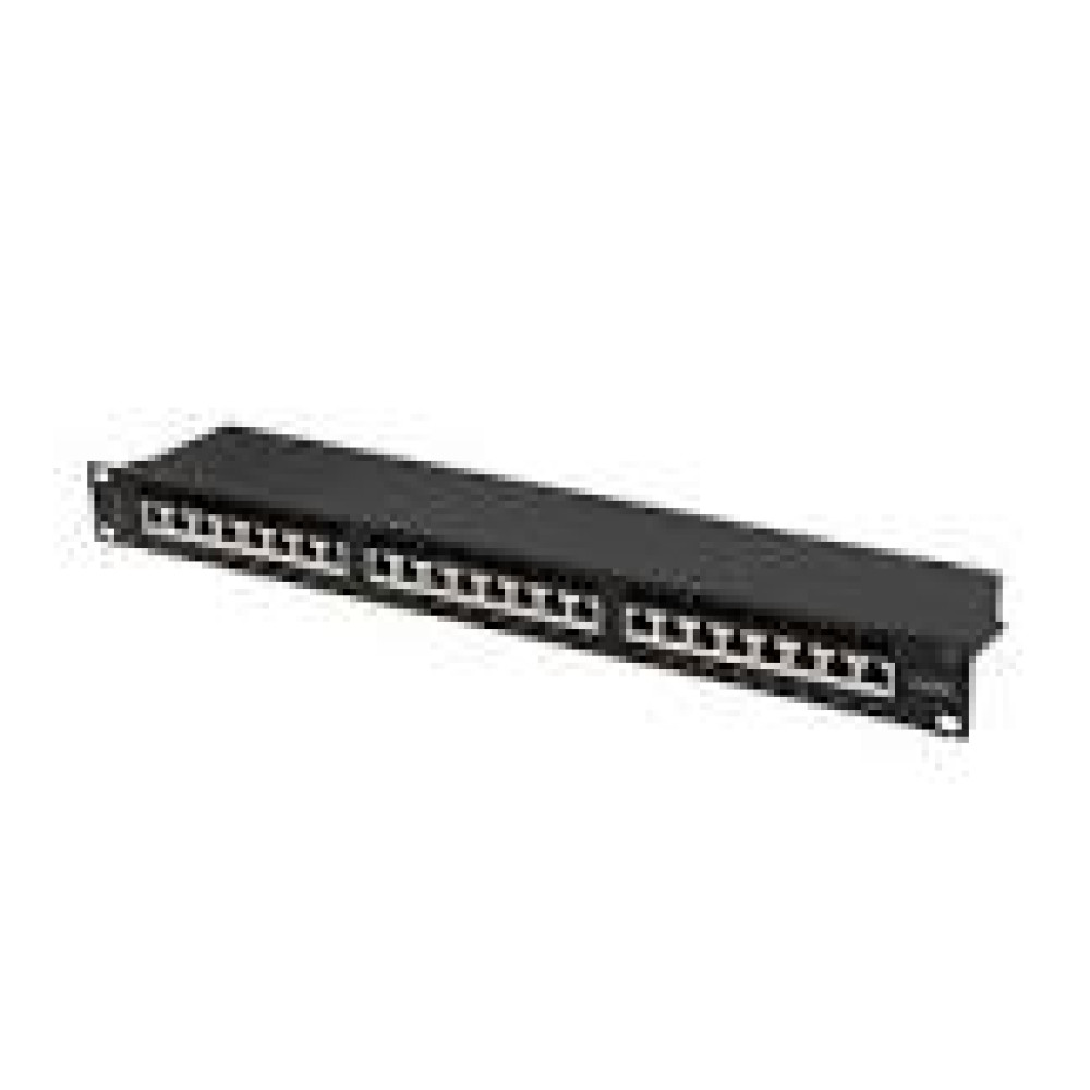 LANBERG Patch panel 24 port 1U 19inch cat.6A UTP with cable organizer black