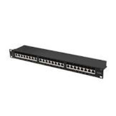 LANBERG Patch panel 24 port 1U 19inch cat.6A UTP with cable organizer black