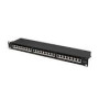 LANBERG Patch panel 24 port 1U 19inch cat.6A UTP with cable organizer black