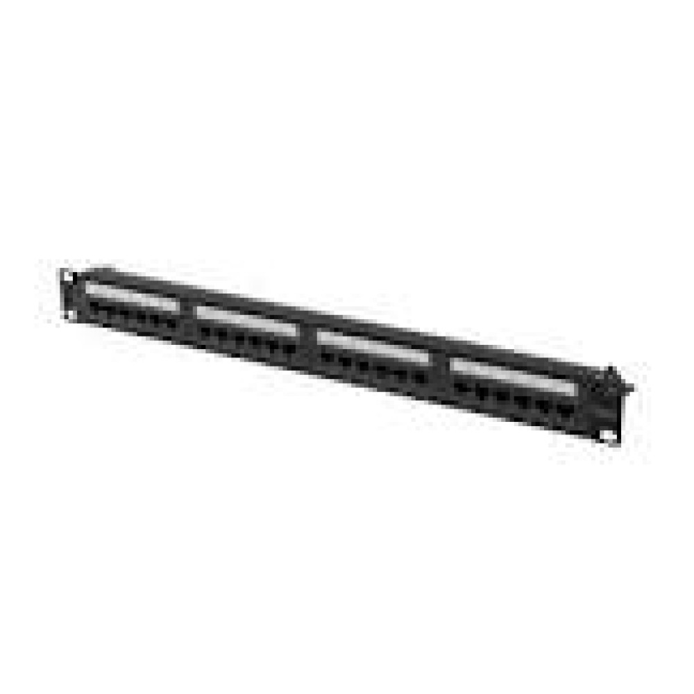 LANBERG Patch panel 24 port 1U 19inch cat.6A UTP with cable organizer black