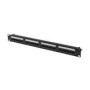 LANBERG Patch panel 24 port 1U 19inch cat.6A UTP with cable organizer black