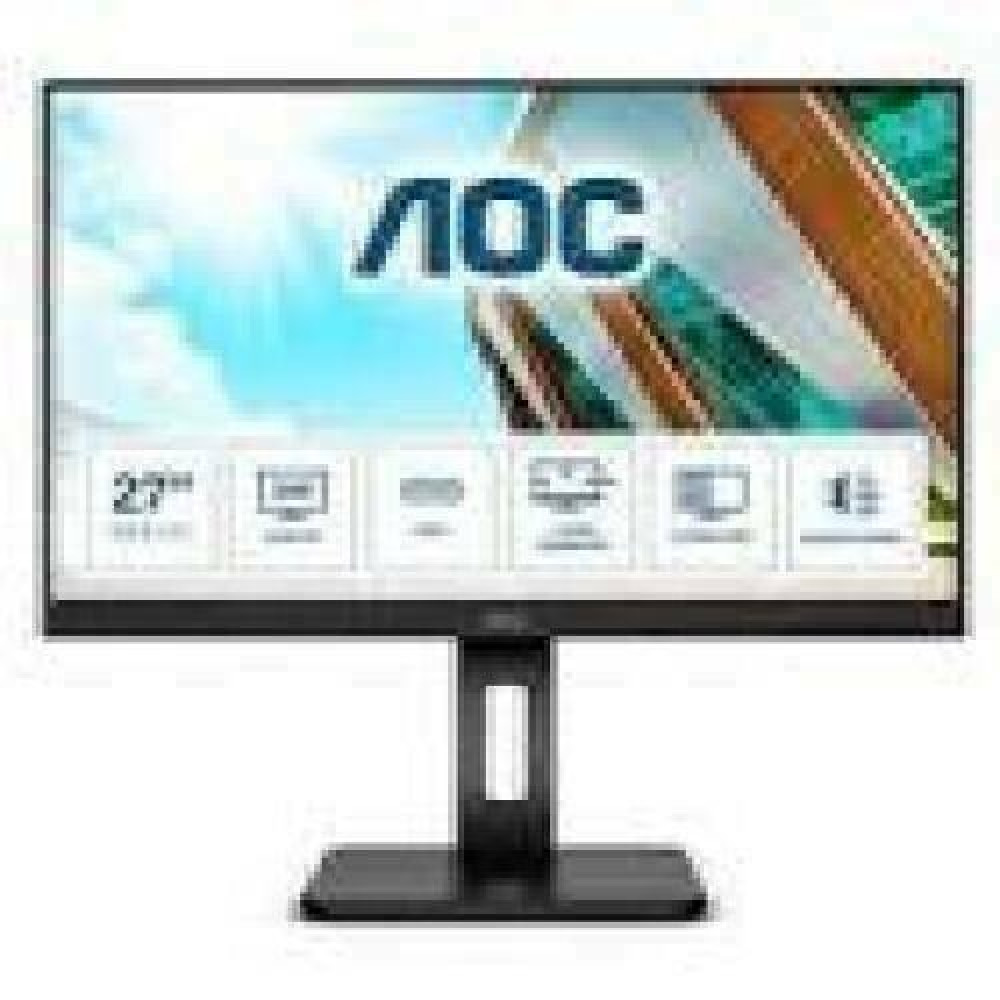 AOC Q27P2CA 27inch 2560x1440 IPS Flat 150mm Pivot USB-C Dock DISPLAY Power delivery 65W 75Hz AdaptiveSync USB DP HDMI