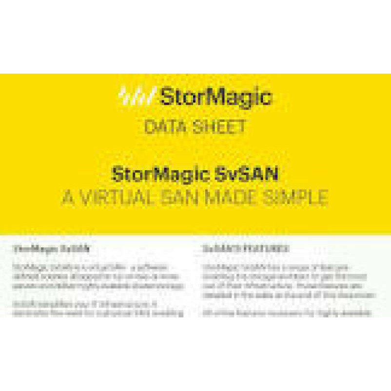 HPE StorMagic SvSAN 1 Node 6TB 1-year Platinum Support