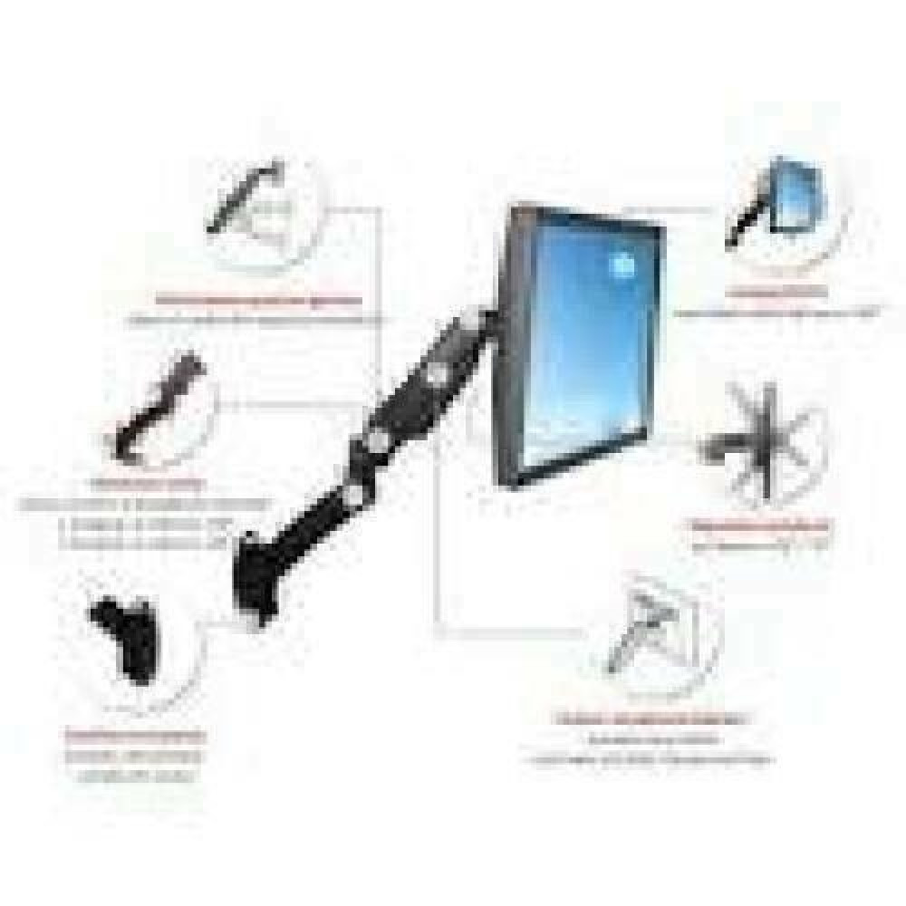 ART RAMM L-12GW Wall Holder on gas spring for 1 monitor LED/LCD 13-27 L-12GW