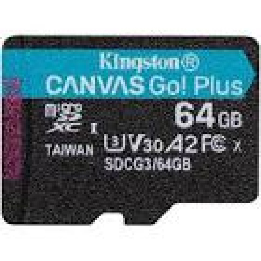 KINGSTON 64GB microSDXC Canvas Go Plus 170R A2 U3 V30 Card ADP
