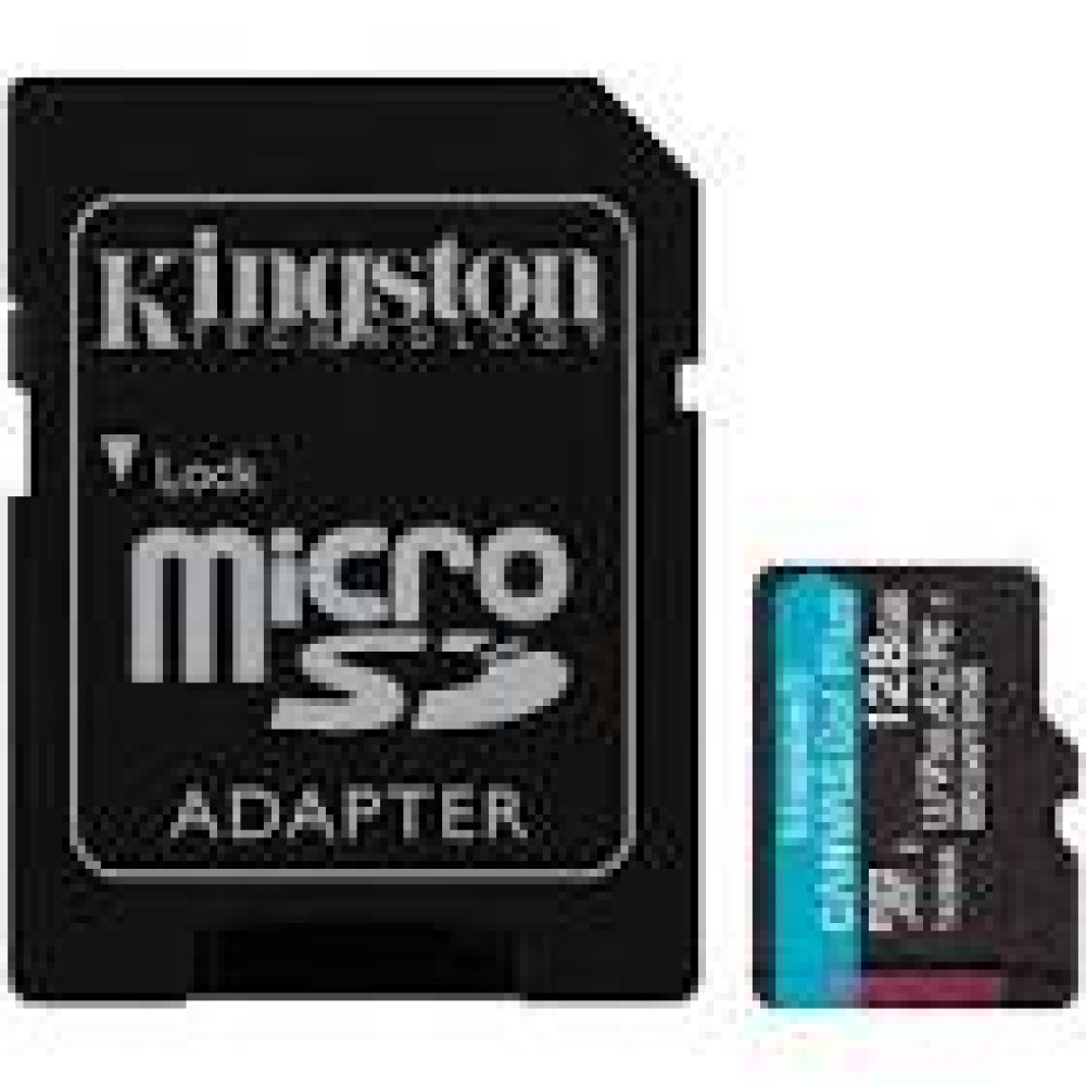 KINGSTON 128GB microSDXC Canvas Go Plus Gen4 200MB/s A2 U3 V30 Card + Adapter