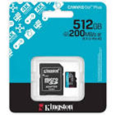KINGSTON 512GB microSDXC Canvas Go Plus Gen4 200MB/s A2 U3 V30 Card + Adapter KINGSTON 512GB microSDXC Canvas Go Plus Gen4 200MB/s A2 U3 V30 Card + Adapter