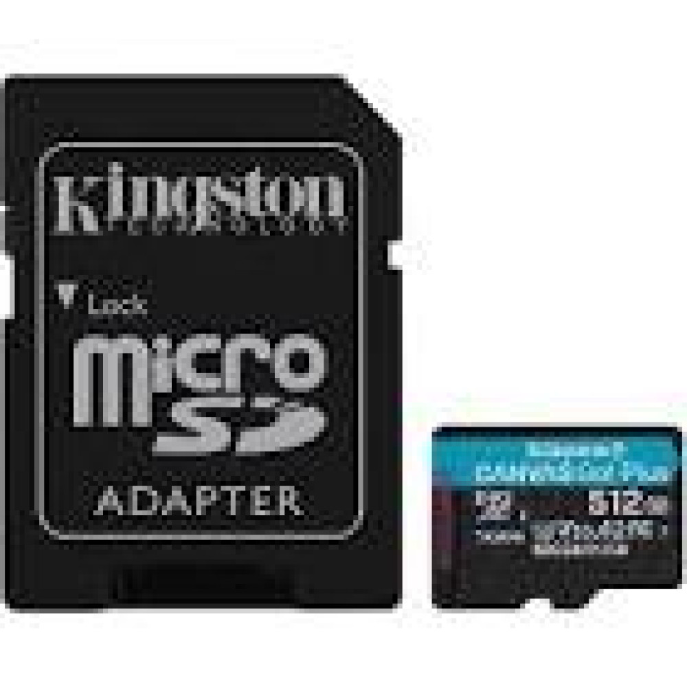KINGSTON 512GB microSDXC Canvas Go Plus Gen4 200MB/s A2 U3 V30 Card + Adapter