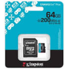 KINGSTON 64GB microSDXC Canvas Go Plus Gen4 200MB/s A2 U3 V30 Card + Adapter