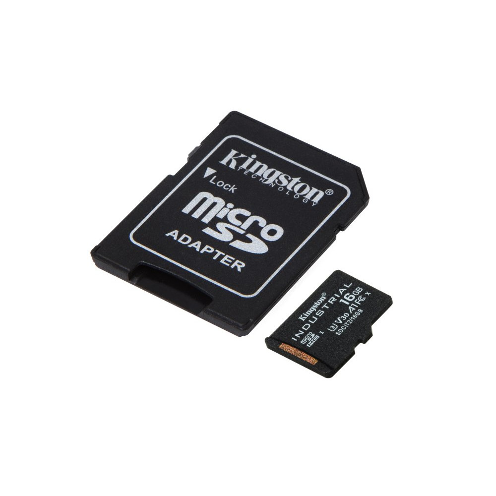 KINGSTON 16GB microSDHC Industrial C10 A1 pSLC Card + SD Adapter